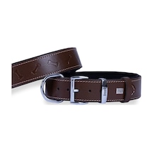 Doggie Deri Kemik Desenli Boyun Tasması S 4x47-55 CM Kahverengi