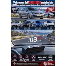 Volkswagen Golf 2002-2026 Modeller İçin Obd2 Head Up Display Hayalet Gösterge Ekranı Ön Cam Hız Göstergesi