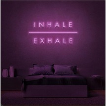 Inhale Exhale Yazılı Neon Tabela Pembe