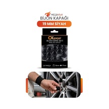 Bijon Kapağı 19 Mm Siyah 20 Parça Set Jant Bijon Koruyucu Kapak Universal