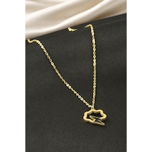 Şimşek - 40 - Mineli - Shophnrl - Çelik Kolye-11914846-sarı Çok renkli