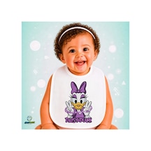 Daisy Duck Keten Bebek Mama Önlüğü Yumuşak - Emici - Yıkanabilir - Özel Tasarım P041 Çok Renkli