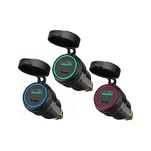 Honeybeeshop Alüminyum Motosiklet Güç Adaptörü Dın Hella Fişi Qc 3 0 Usb Tip C Şarj Kırmızı Işık Bmw Triumph Ducati