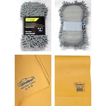 Spark 7040 Şönil Oto Yıkama Süngeri Ve Polikur 3219 Mikrofiber Güderi Oto Kurulama Bezi 2'li Set