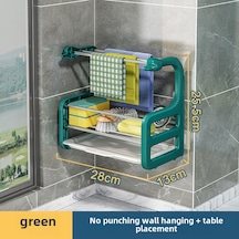 Youtek Mutfak Mop Ve Havlu Kurutma Rafı - Duvar Montajlı + Su Topu Hediyeli, Çok Amaçlı Depolama Aleti, Yeşil Renk Küçük K天鹅 Modeli Diğer