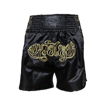 Dragondo Mt3028 Nakışlı Muaythai Şortu Muay Thai Antrenman Şortu Siyah