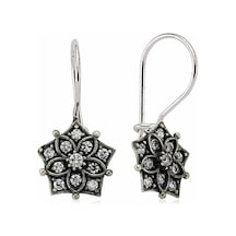 Gümüş Sallantılı Çiçek Küpe 14 MM-Gümüş