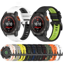 Sones Garmin Fenix 7s Safir Güneş 20mm Spor İki Renkli Silikon Saat Kordonu