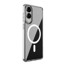 Samsung Galaxy S25 Uyumlu Edge Kılıf Magneticsafe Şeffaf Silikon - Şeffaf