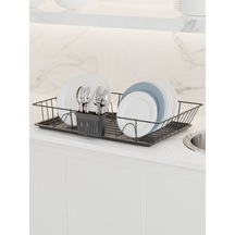 Suntel Mat Siyah Tek Katlı Bulaşıklık Tabaklık Diğer