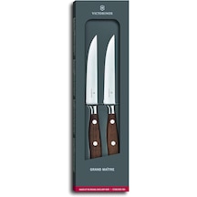 2 7.7240.2w Büyük Maitre Tırtıklı Steak Bıçak Seti Siyah Seti Açık Ahşap
