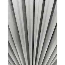 Büyük Balık Sırtı Gri Tül Perde 1/2,5 Orta Sık Pile Büyük Gri
