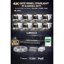 8 Kameralı 4k 1440p Full Hd Sesli Poe Ip Kamera Sistemi Gece Renkli Ultra Hd Güvenlik Seti 8 Kameralı 4k 1440p Full Hd Sesli Poe Ip Kamera Sistemi Gece Renkli Ultra Hd Güvenlik Seti
