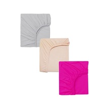 3 Adet Pamuklu Ve Lastikli 60 X 120 Cm Penye Bebek Çarşaf-fuşya-somon