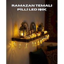 Pilli Altın Fenerli Ramazan Işıkları Dekoratif Led Zincir Çok Renkli