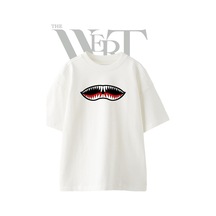 Thewert Shark Mouth 1 Tasarım Baskılı Ünisex Beyaz Oversize T-shirt