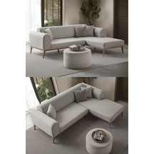 Rebull Köşe Koltuk Takımı Krem Antrasit