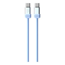 Nettech Nt-dc47 60w Plastik 100 Cm Type-c To Type-c Şarj Ve Data Kablosu Mavi