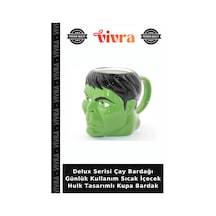 Delux Serisi Çay Bardağı Günlük Kullanım Sıcak İçecek Hulk Tasarımlı Kupa Bardak Çok Renkli
