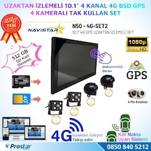 Uzaktan İzlemeli 10 İnç 4 Kanal 4g Gps Bsd Kör Nokta Uyarı Sistemli Ir Led Kameralı Profesyonel Araç Kamera Seti