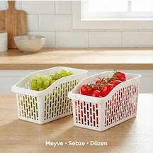 Smartizi 3&apos Lü Organizer Seti - Midi Boy Orta Boy Beyaz Buzdolabı Ve Mutfak Düzenleyici 16 X 29 X 17 Cm
