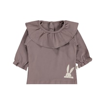 Civil Baby Tavşan Baskılı Kolu Büzgülü 6-18 Ay Sweatshirt - Kahverengi