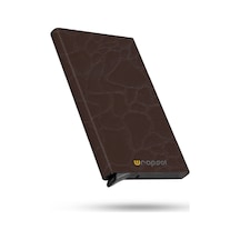 Wrapsol Mekanizmalı Kartlık Rfid Korumalı Alüminyum Otomatik Mekanizmalı Kredi Kartlık Renkli Mat Kırmızı Simli Kahverengi Simli Kahverengi