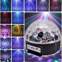 Disko Topu Müzik Çalar Renkli Lazer Işıklı Bluetooth Sese Duyarlı Işıklar Disko