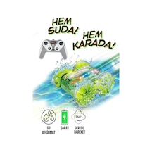 Oyuncak Suda Ve Karada Giden Uzaktan Kumandalı Araba 360 Hareket Edebilen Şarjlı Işıklı 4x4 Araç Yeşil