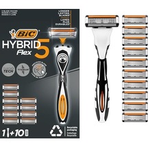 Bıc Flex 5 Hybrid Tıraş Bıçağı Seti 1 Gövde + 10 Yedek Başlık 5 Bıçaklı Erkek Tıraş Bıçağı 46167793