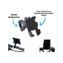 360 Derece Ayarlanabilir Gidon Bağlantılı Metal Alyanlı Motorsiklet Ve Bisiklet Telefon Tutucu