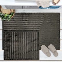 Soft Nuvo Banyo Paspası - Antrasit - 60x100 Cm + 50x60 Cm Renkli