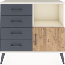 Arges Şifonyer Tek Raflı 4 Çekmeceli Tek Kapaklı 88x30x80 Aytaşı-çam/antrasit Çam/antrasit