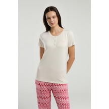 Arnetta Kadın Krem Pijama Takımı Ar3249-s-v1 Krem