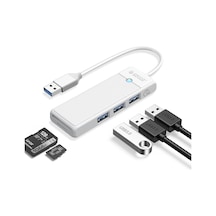 Orico PAPW3AT-U3-015-WH USB 3.0 to 3.0 TF SD Kart Okuyucu 3 Portlu USB 3.0 Çoklayıcı Adaptör Beyaz