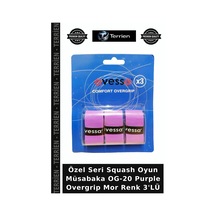 Özel Üretim Og-20 Purple Overgrip Mor Renk 3'lü Kavrama Kadın Renkli