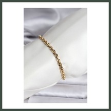 Bezos 14k Gold Renk Kaplama Burgu Zincir Model Cm Kadın Bileklik Nhr