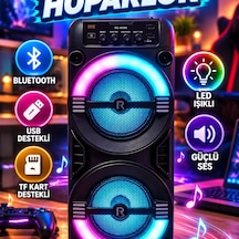 Taşınabilir Led Işıklı Bluetooth Hoparlör Usb Ve Tf Kart Destekli