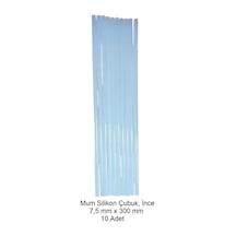 Silikon Mum Çubuk, İnce 7,5 X 300 Mm 10 Adet
