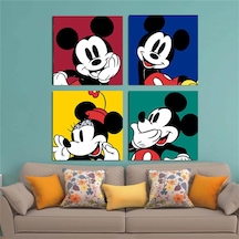Minnie Ve Mickey Mouse Çocuk Odası İçin 4 Lü Duvar Posteri Mm3022