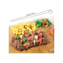 Zvnm 10'lu Paslanmaz Çelik Şiş Seti 20 Cm - Airfryer &amp Mangal Zcv12 Renkli