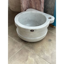 Beyaz Mermer Doğal Taş Hamam Kurnası Beyaz
