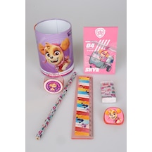 X Dekomus Lisanslı Paw Patrol Pink Paws Collection 7'li Kırtasiye Seti Metal Kalemlik,not Defteri,kurşun Kalem,cetvel,silgi,kalemtraş,ataç Seti Diğer