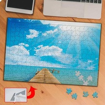 Mavi Denize Uzanan İskele 240 Parça Puzzle Yapboz Tablo-ks70402