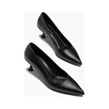 Austin Hakiki Deri Siyah Cilt 5 Cm Kadın Stiletto
