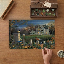 Bahçede Akşam Kuşları Tasarımı 240 Parça Ahşap Puzzle Ahşap Kutuda Mpy20378