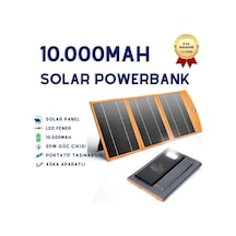 10.000mah Güneş Enerjili Solar Powerbank 3 Panelli-1480 BEYAZ