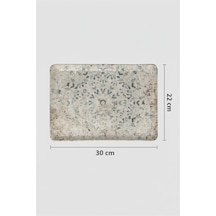 6'lı Flora Dikdörtgen Kayık Tabak 30x22.5cm Dijital Fade Rinart Krem
