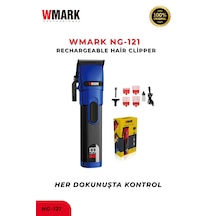 Wmark Ng-121 Profesyonel Saç Kesme Makinesi Mavi Güçlü Motor, Kablosuz Clipper 3-4 Saat