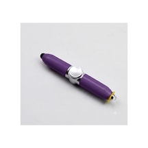 Led Işıklı 4 Ü 1 Arada Stylus Stres Çarklı Tükenmez Kalem Telefon Uyumlu Mor Mor